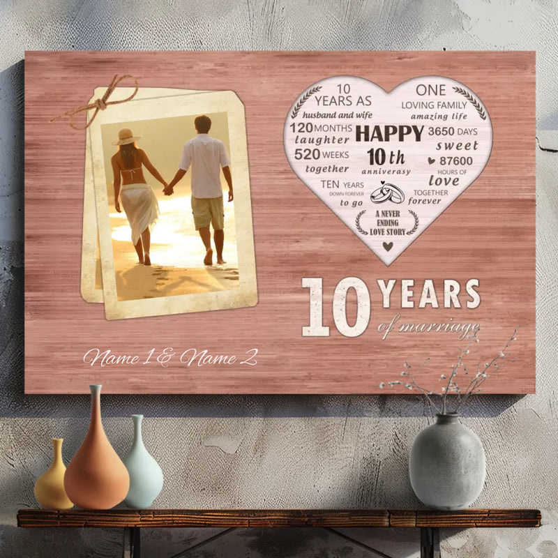 Personalized 10th Anniversary Canvas - 