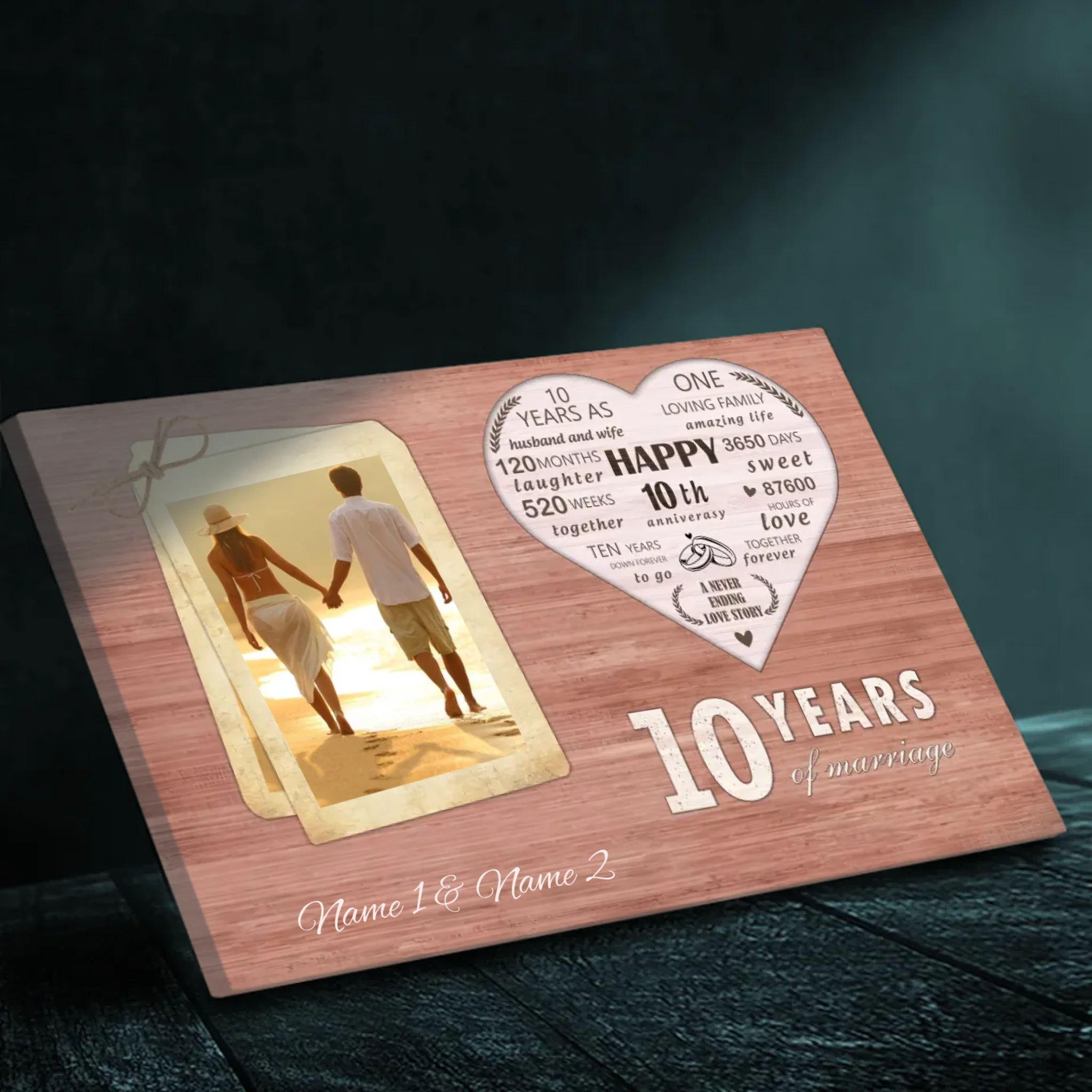 Personalized 10th Anniversary Canvas - 