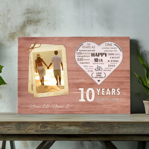 Personalized 10th Anniversary Canvas - 