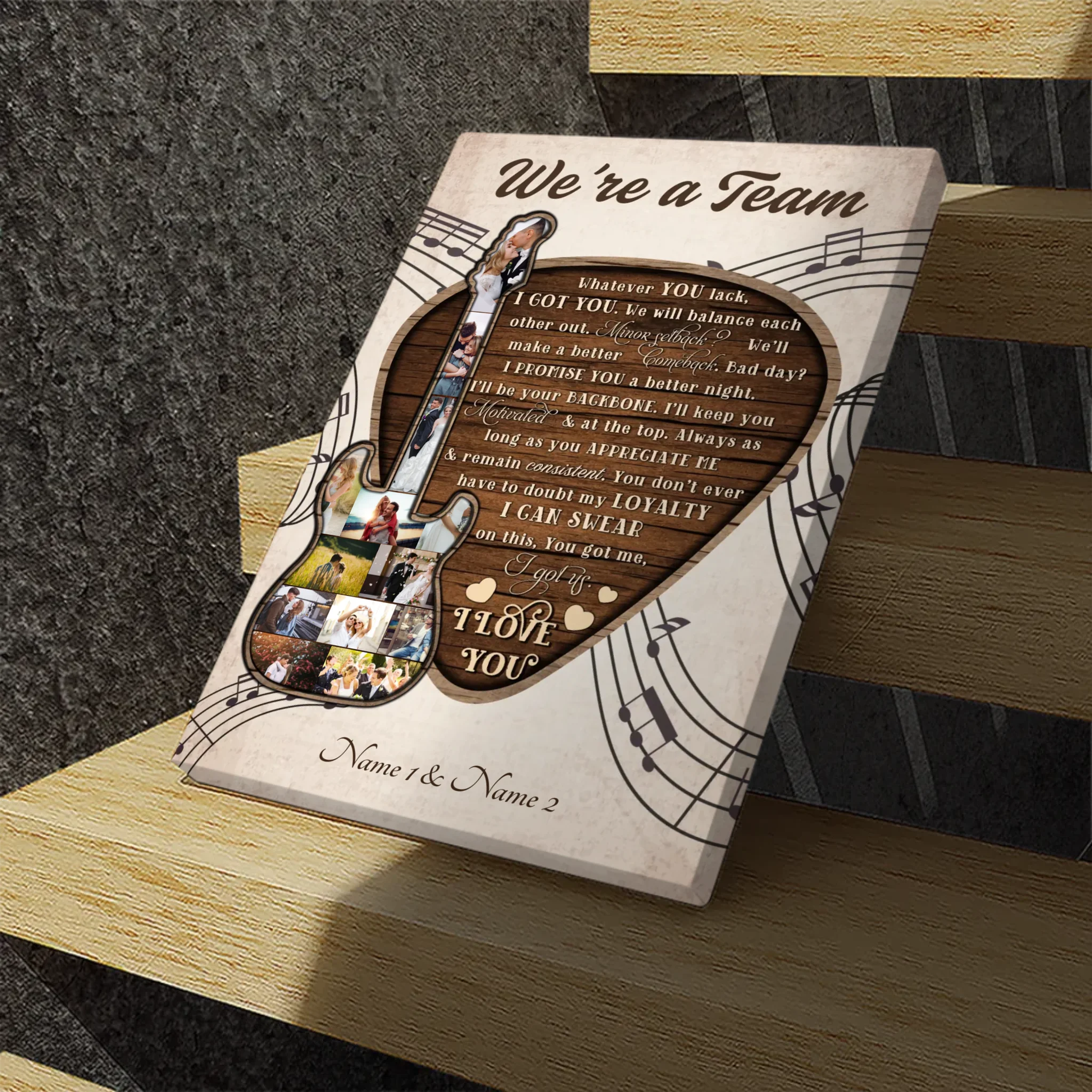 Unstoppable Together - Personalized Canvas Painting of a Happy Couple