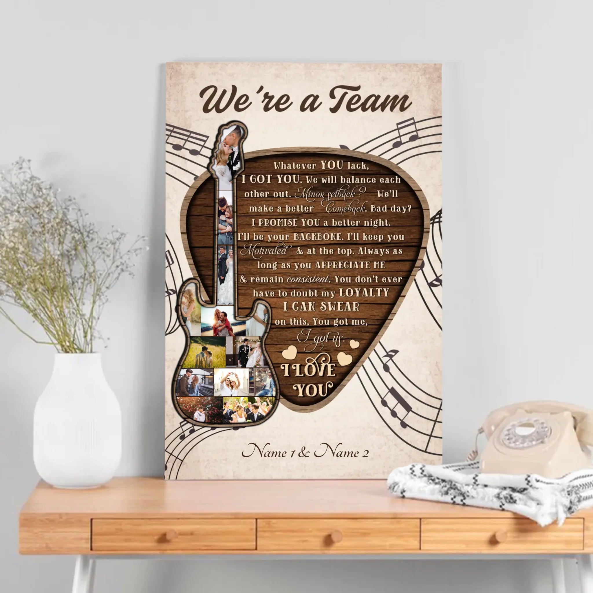 Unstoppable Together - Personalized Canvas Painting of a Happy Couple