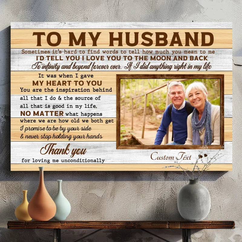 To My Husband - Personalized Love Canvas for Him | 89Prints