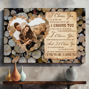 I Choose You - Custom Romantic Canvas for Couples At 89Prints