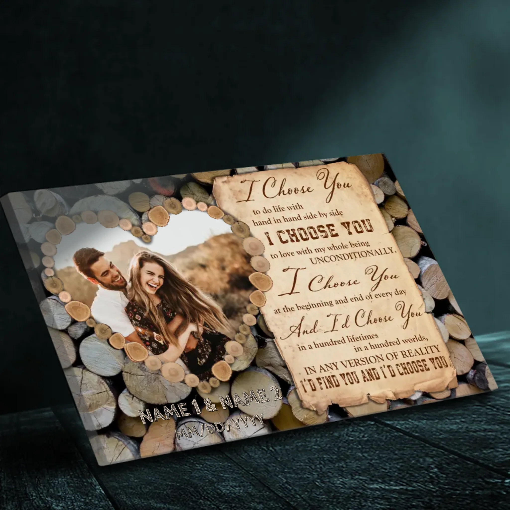 I Choose You - Custom Romantic Canvas for Couples At 89Prints