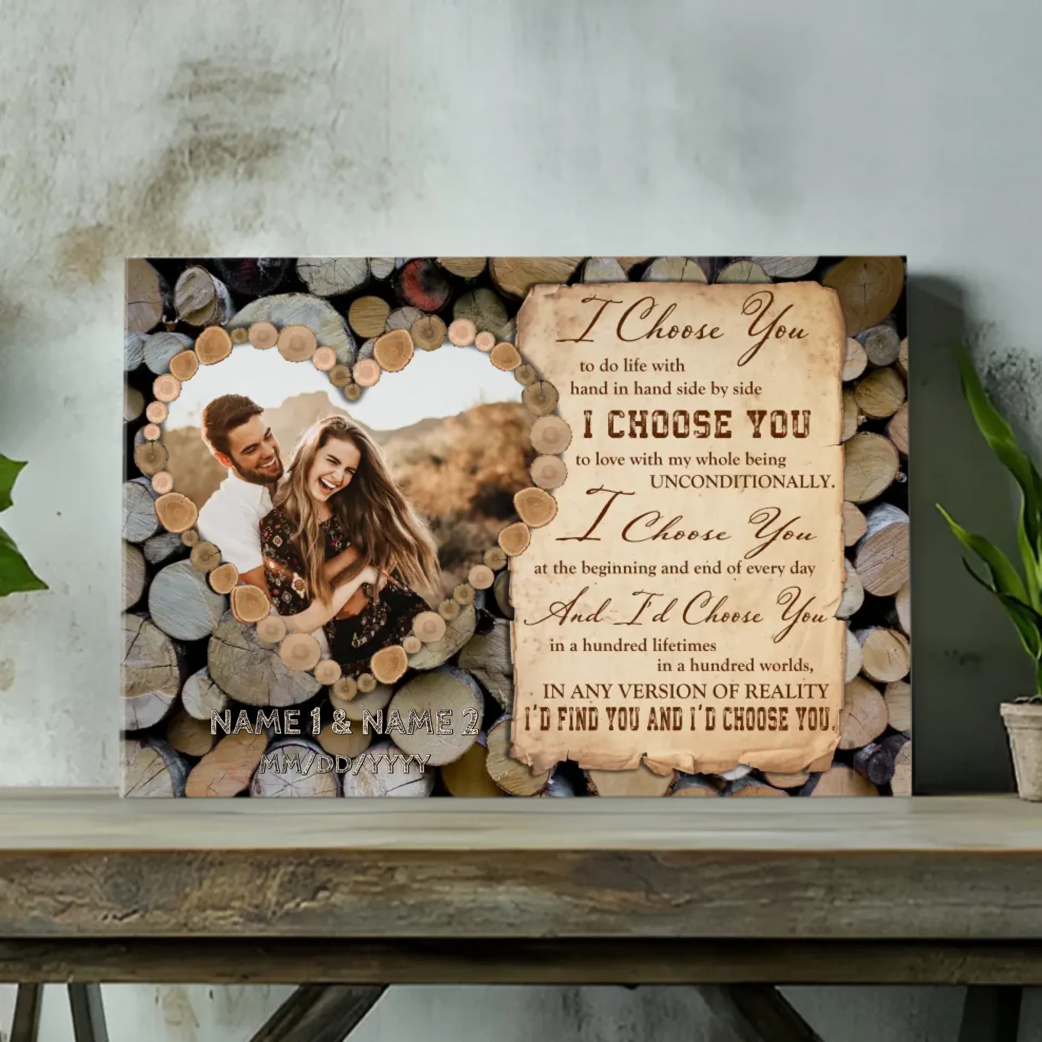 I Choose You - Custom Romantic Canvas for Couples At 89Prints