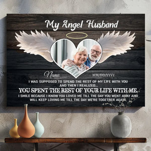 Personalized Canvas Tribute: My Angel Husband – A Custom Love Story