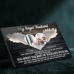 Personalized Canvas Tribute: My Angel Husband – A Custom Love Story