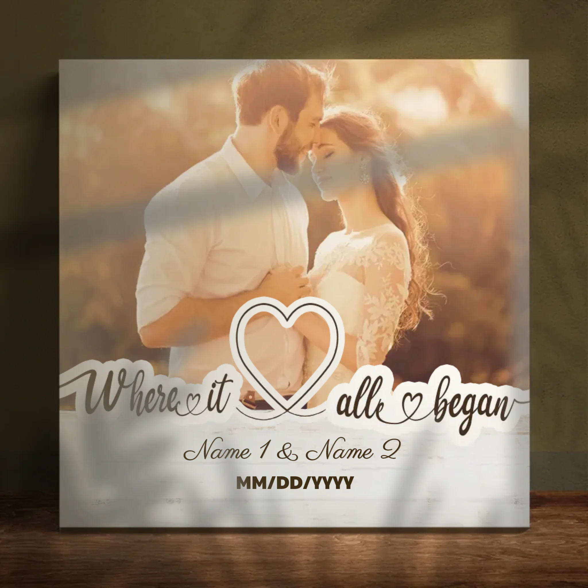 Customizable Canvas for Couples: Where It All Began - Perfect for Anniversaries