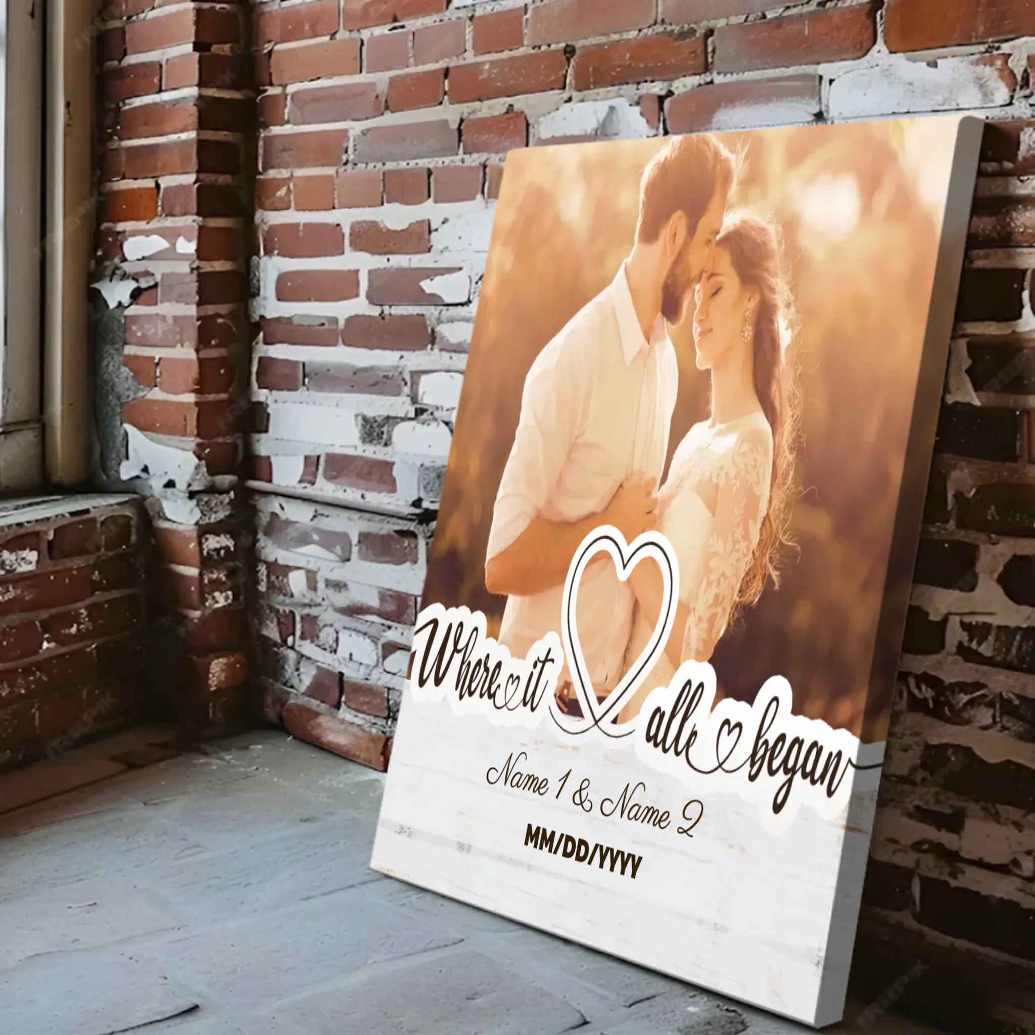 Customizable Canvas for Couples: Where It All Began - Perfect for Anniversaries