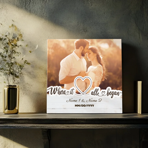 Customizable Canvas for Couples: Where It All Began - Perfect for Anniversaries