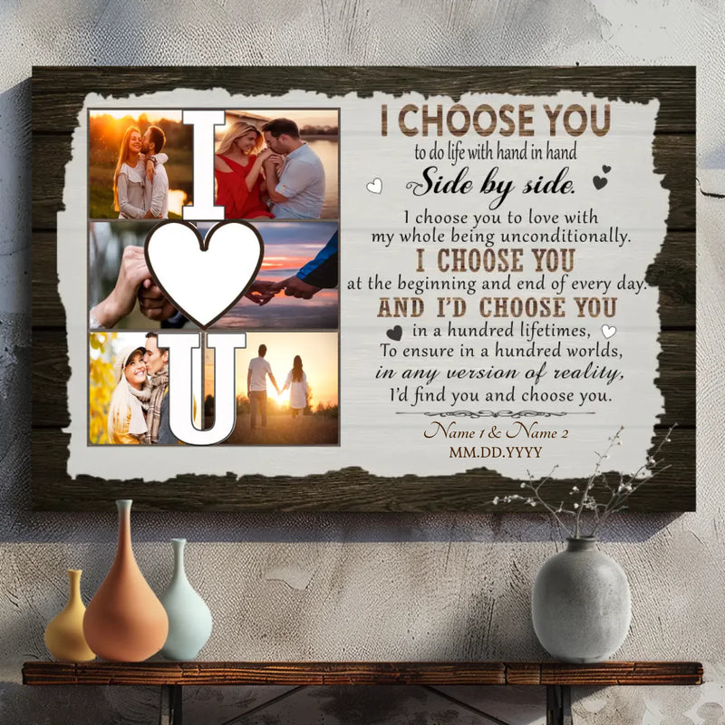 Customizable Romantic Canvas: A Timeless Tribute for Couples | 89Prints