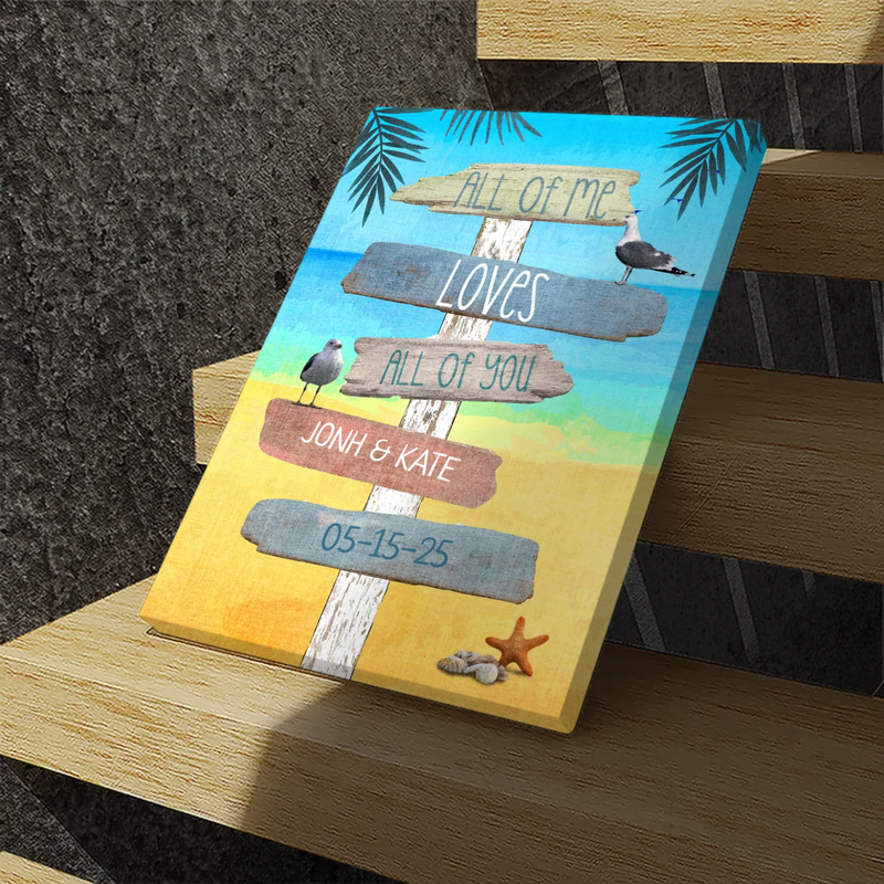 All of Me Loves All of You - Personalized Canvas Art for Couples | 89Prints