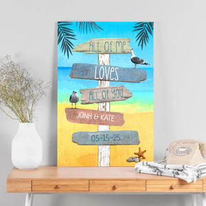 All of Me Loves All of You - Personalized Canvas Art for Couples | 89Prints