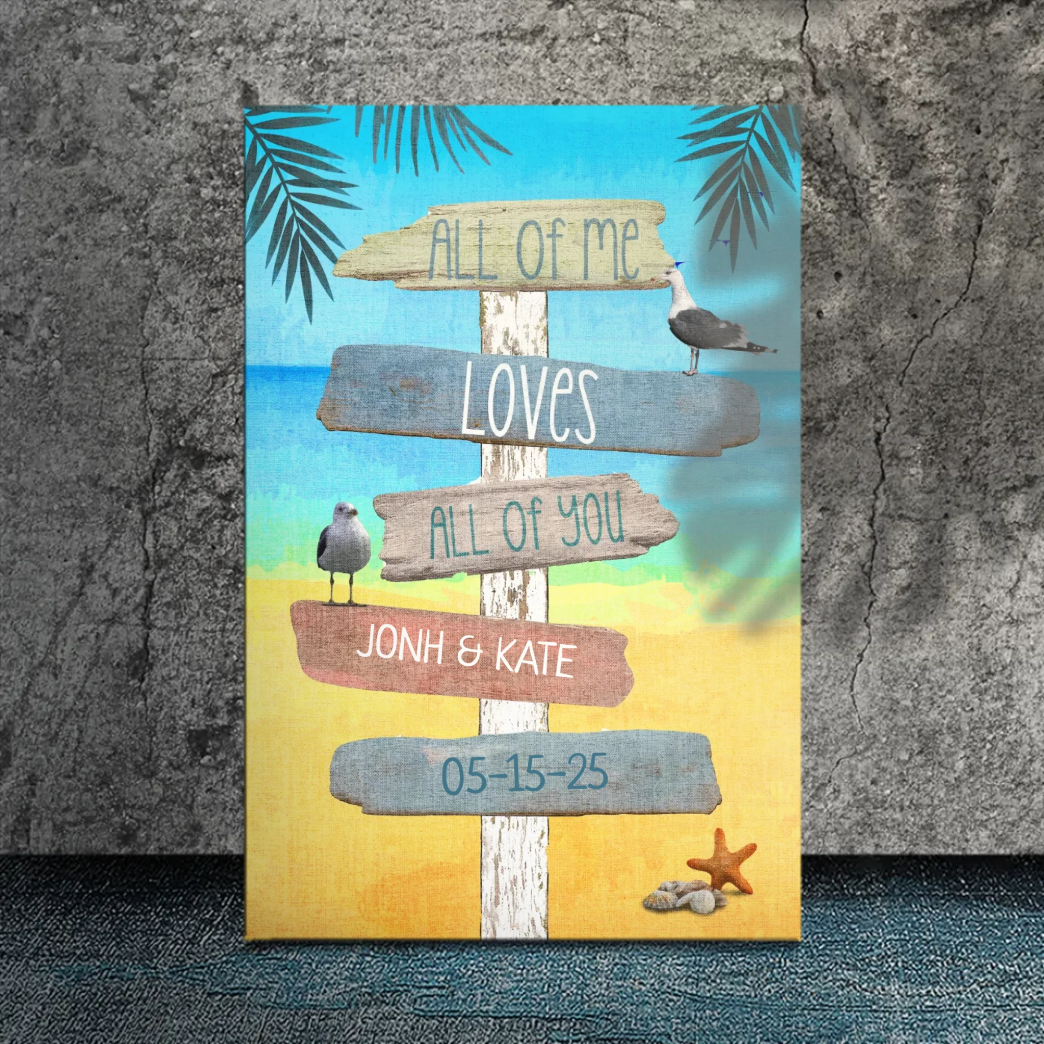 All of Me Loves All of You - Personalized Canvas Art for Couples | 89Prints