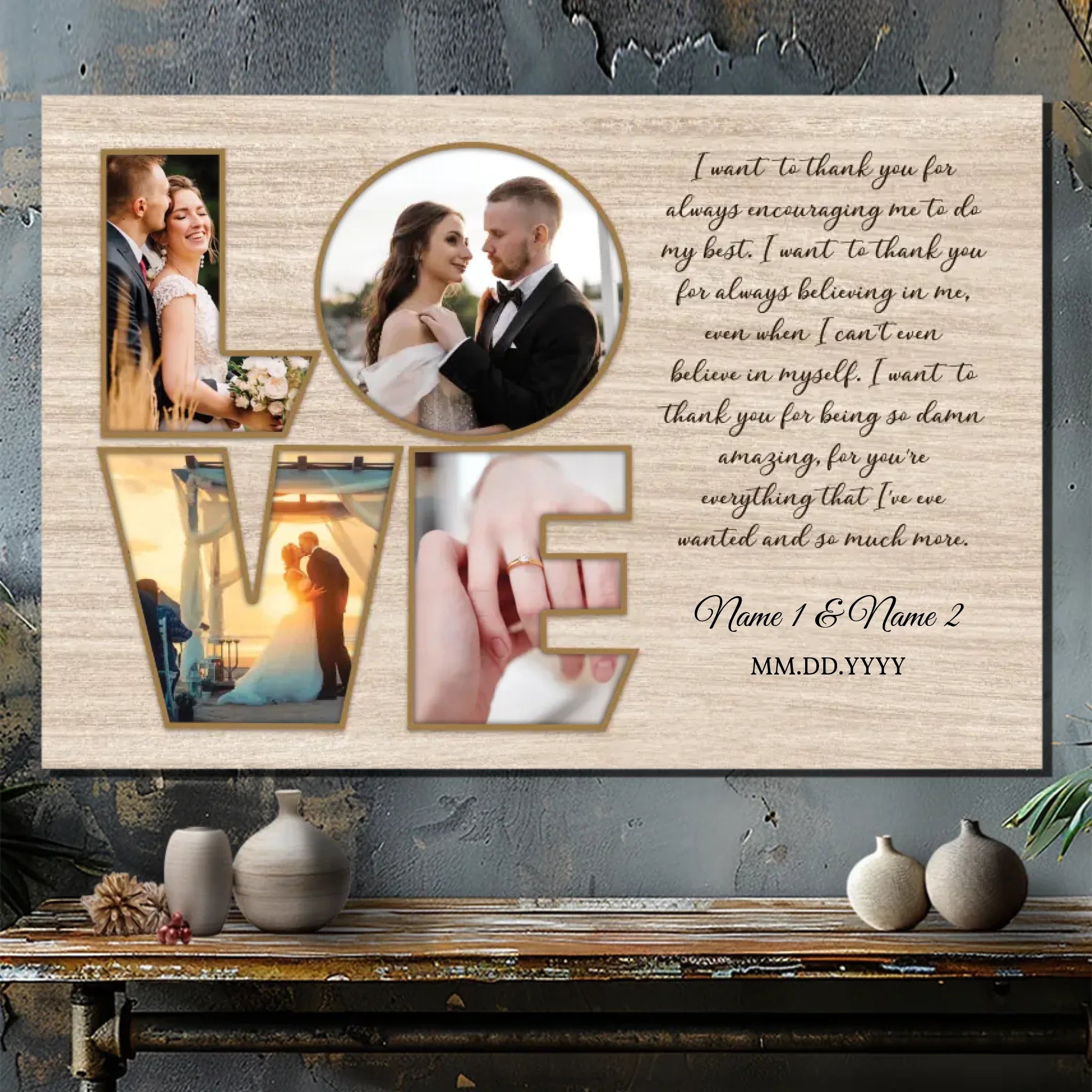 Personalized Canvas for Couples – A Heartfelt Thank You to Your Partner | 89Prints