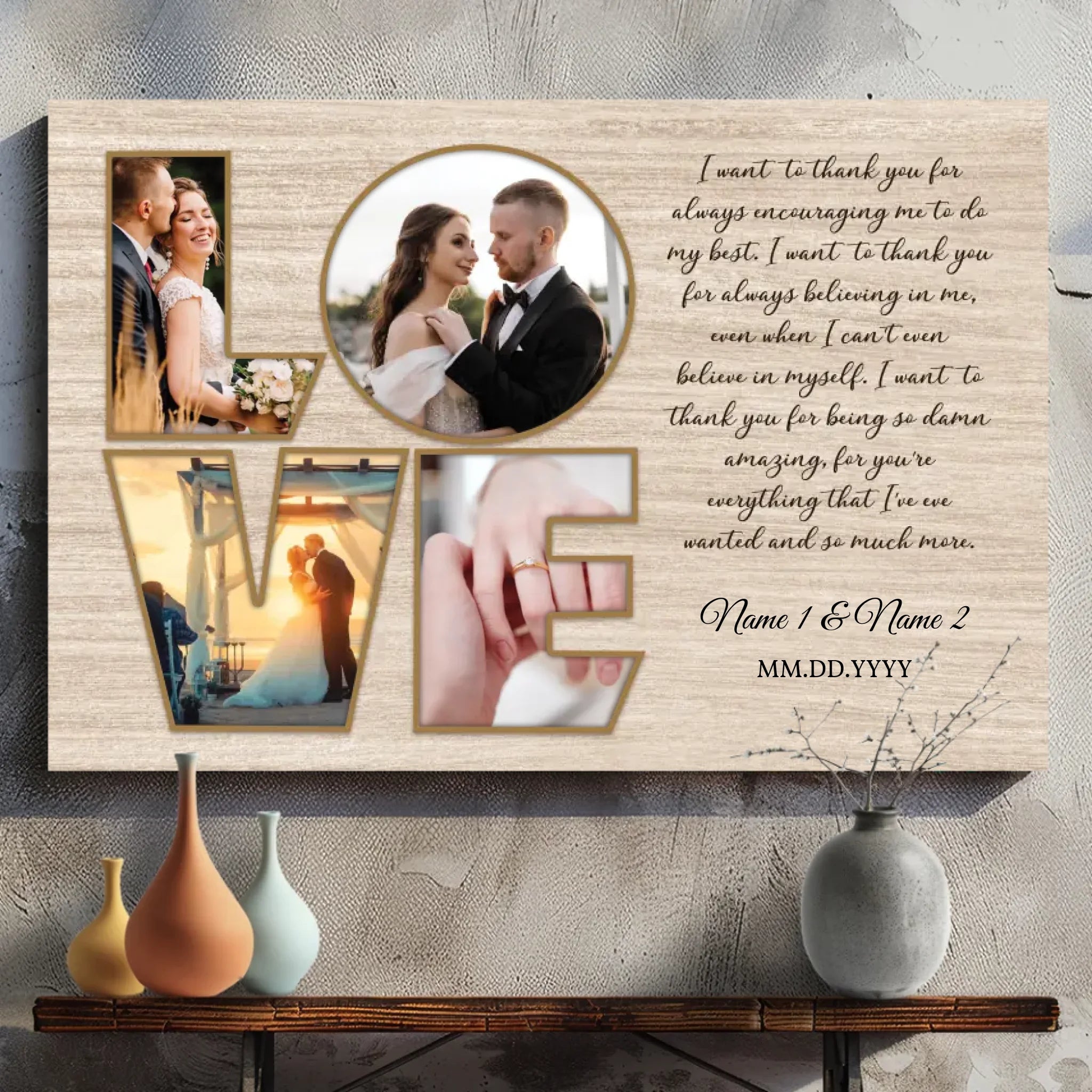 Personalized Canvas for Couples – A Heartfelt Thank You to Your Partner | 89Prints