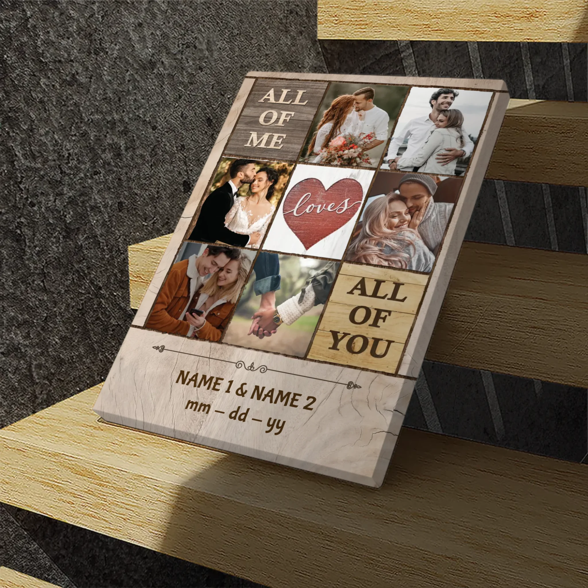Custom Canvas for Couples – ‘All of Me Loves All of You’ Personalized Artwork