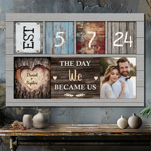 Custom Couple Canvas - Personalized Wedding Date & Photo Gift | 89Prints
