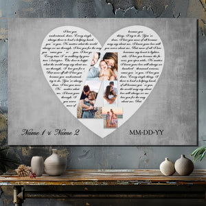 Personalized 4th Anniversary Canvas - Custom Photo & Name Art for Couples