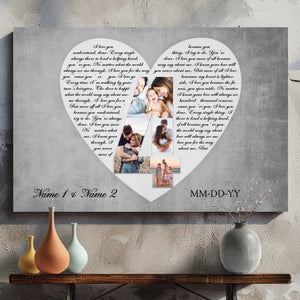 Personalized 4th Anniversary Canvas - Custom Photo & Name Art for Couples