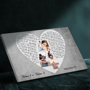 Personalized 4th Anniversary Canvas - Custom Photo & Name Art for Couples