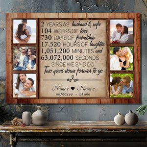 Personalized 2nd Anniversary Canvas - Custom Photo & Name | 89Prints