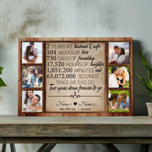 Personalized 2nd Anniversary Canvas - Custom Photo & Name | 89Prints