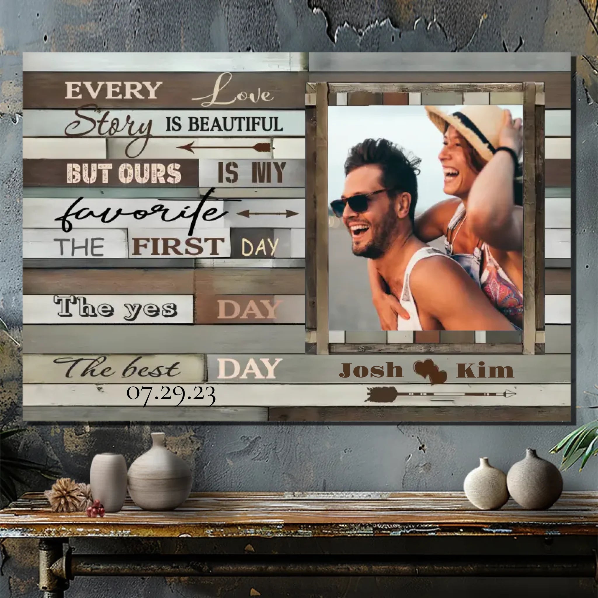 Customizable Wedding Canvas – Every Love Story is Beautiful – 89Prints