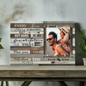 Customizable Wedding Canvas – Every Love Story is Beautiful – 89Prints