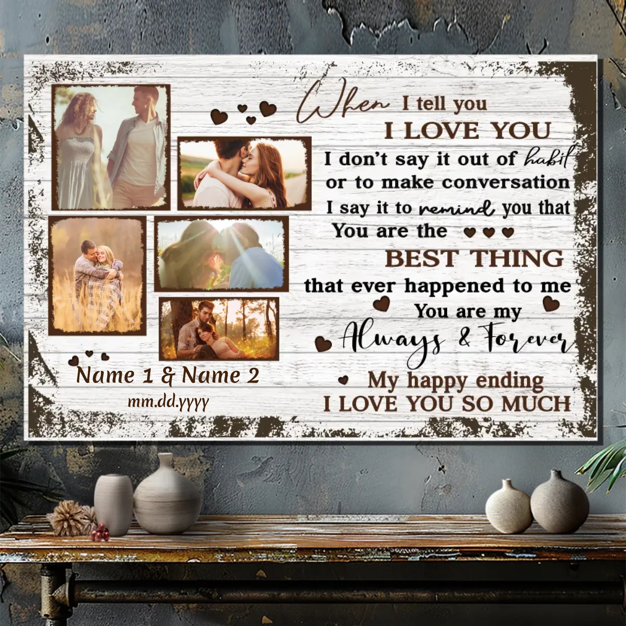 Customizable Wedding Canvas – Always and Forever Love – 89Prints