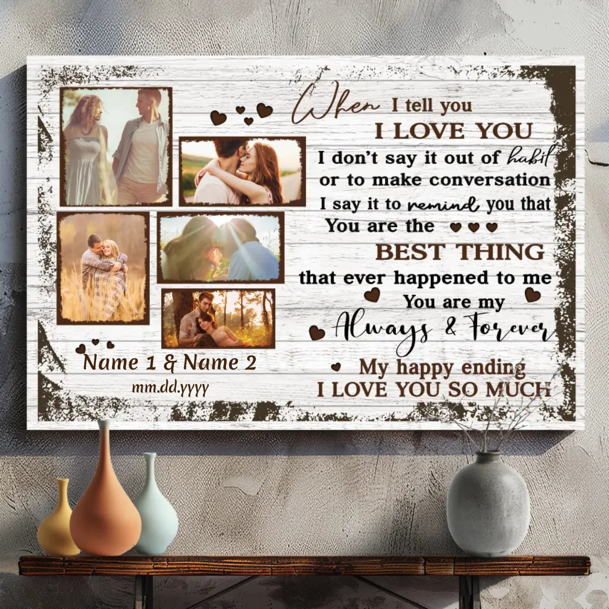 Customizable Wedding Canvas – Always and Forever Love – 89Prints