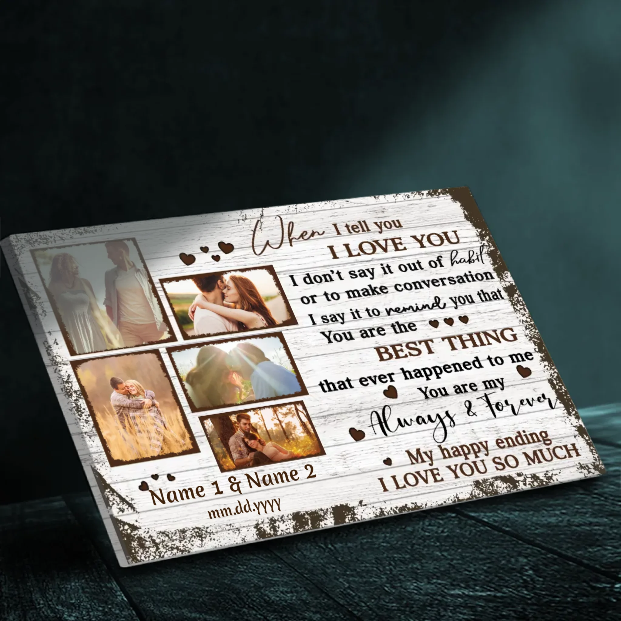 Customizable Wedding Canvas – Always and Forever Love – 89Prints