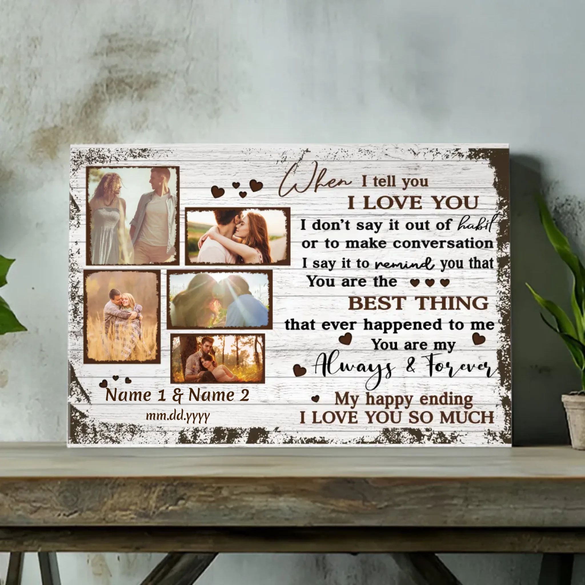 Customizable Wedding Canvas – Always and Forever Love – 89Prints
