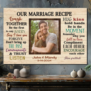 Customizable Wedding Canvas – Our Marriage Recipe for a Lasting Love | 89Prints