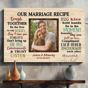 Customizable Wedding Canvas – Our Marriage Recipe for a Lasting Love | 89Prints
