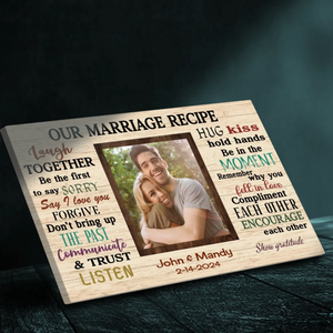 Customizable Wedding Canvas – Our Marriage Recipe for a Lasting Love | 89Prints