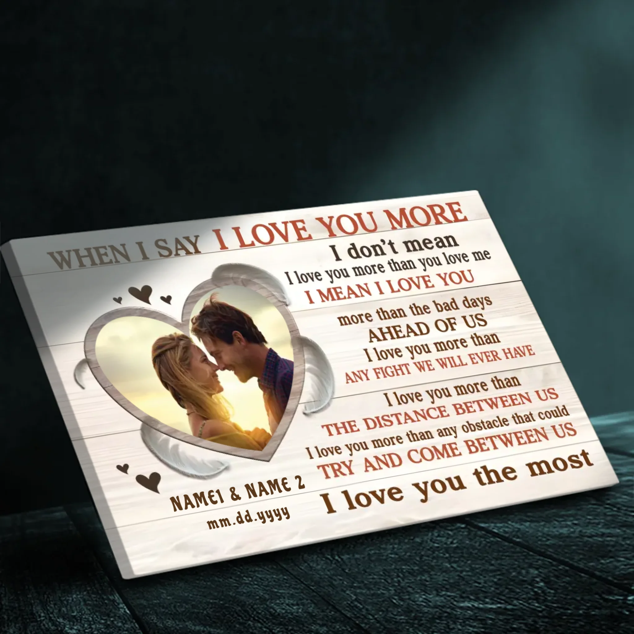 Customizable Wedding Canvas – I Love You More, Always and Forever – 89Prints