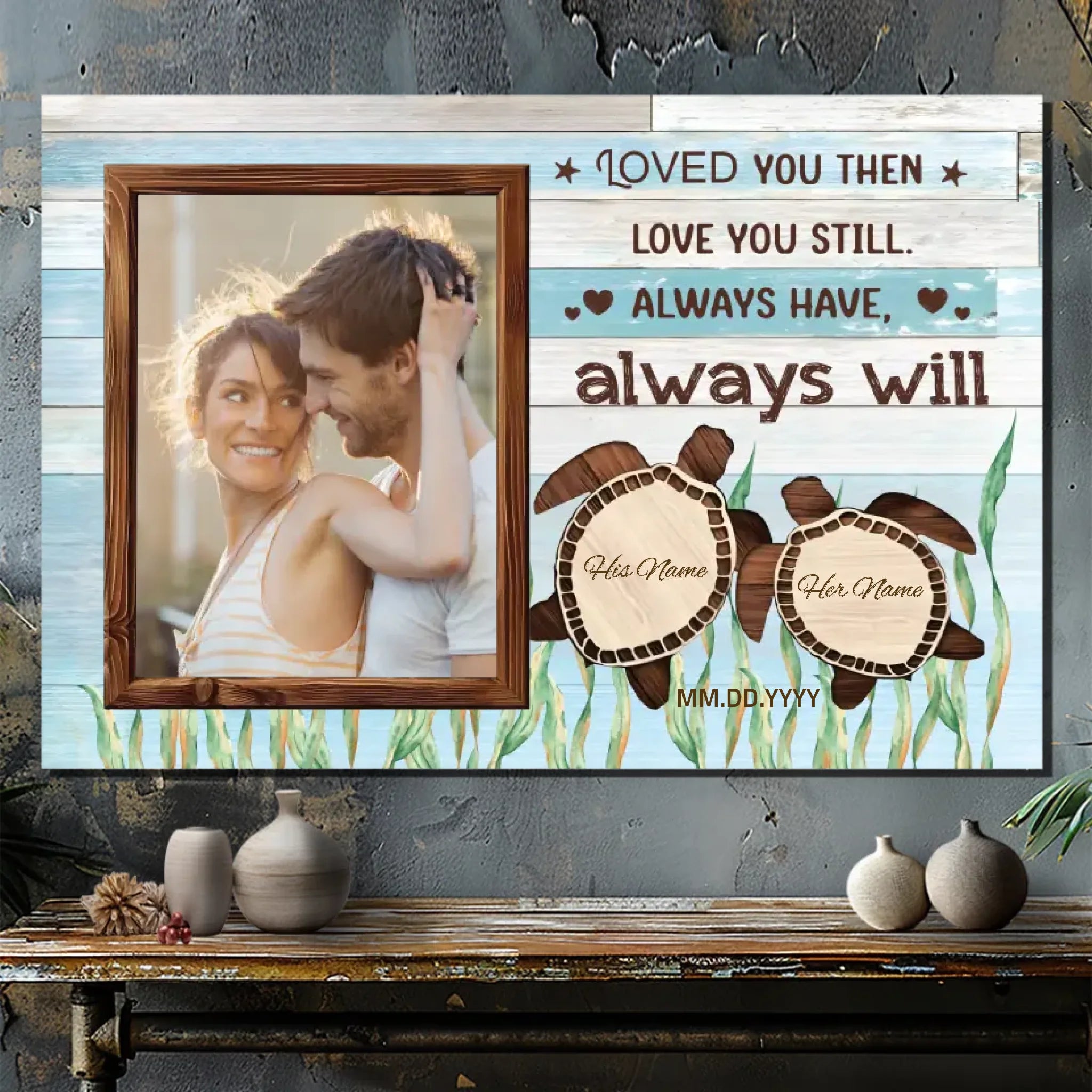 Customizable Wedding Canvas – Loved You Then, Love You Still | 89Prints