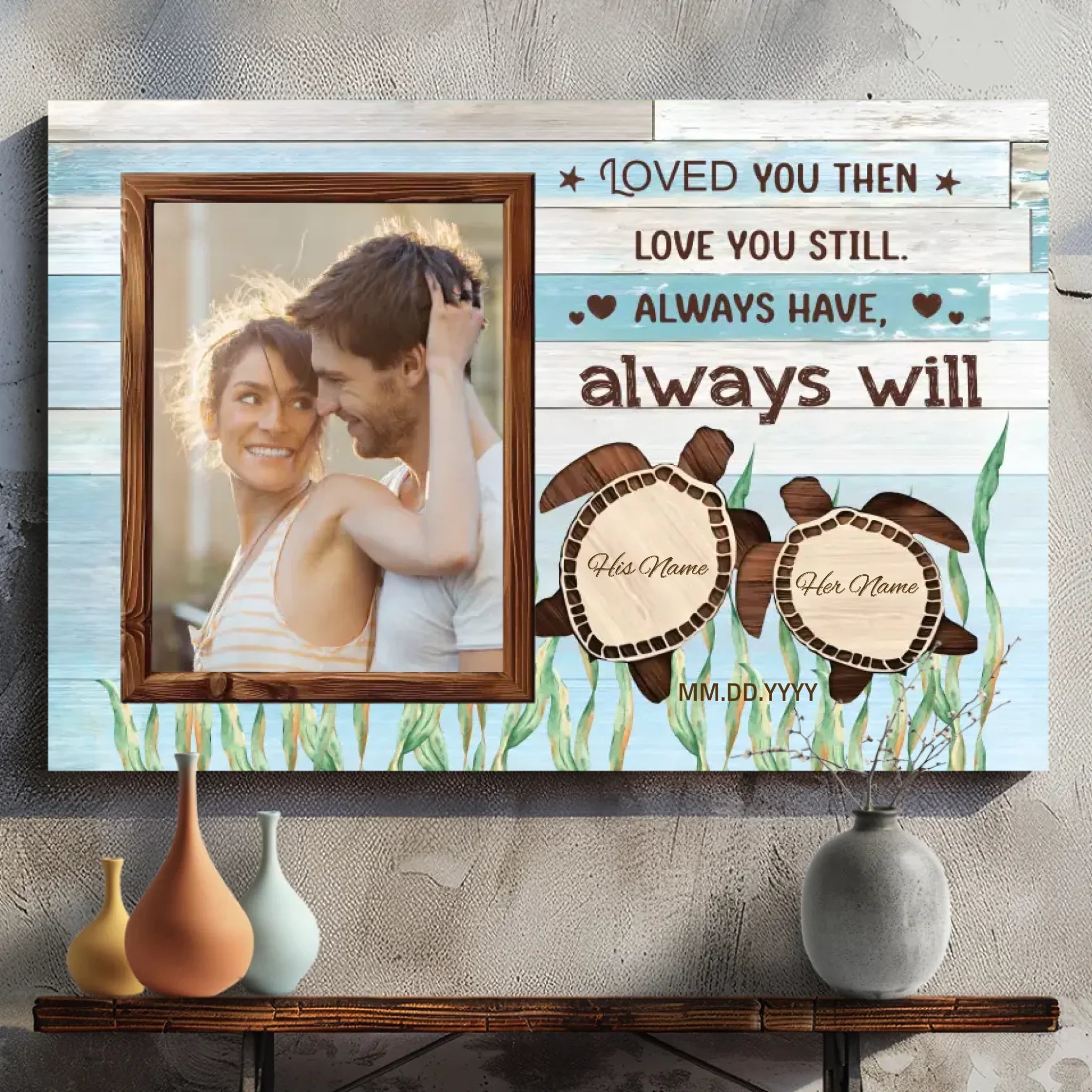 Customizable Wedding Canvas – Loved You Then, Love You Still | 89Prints