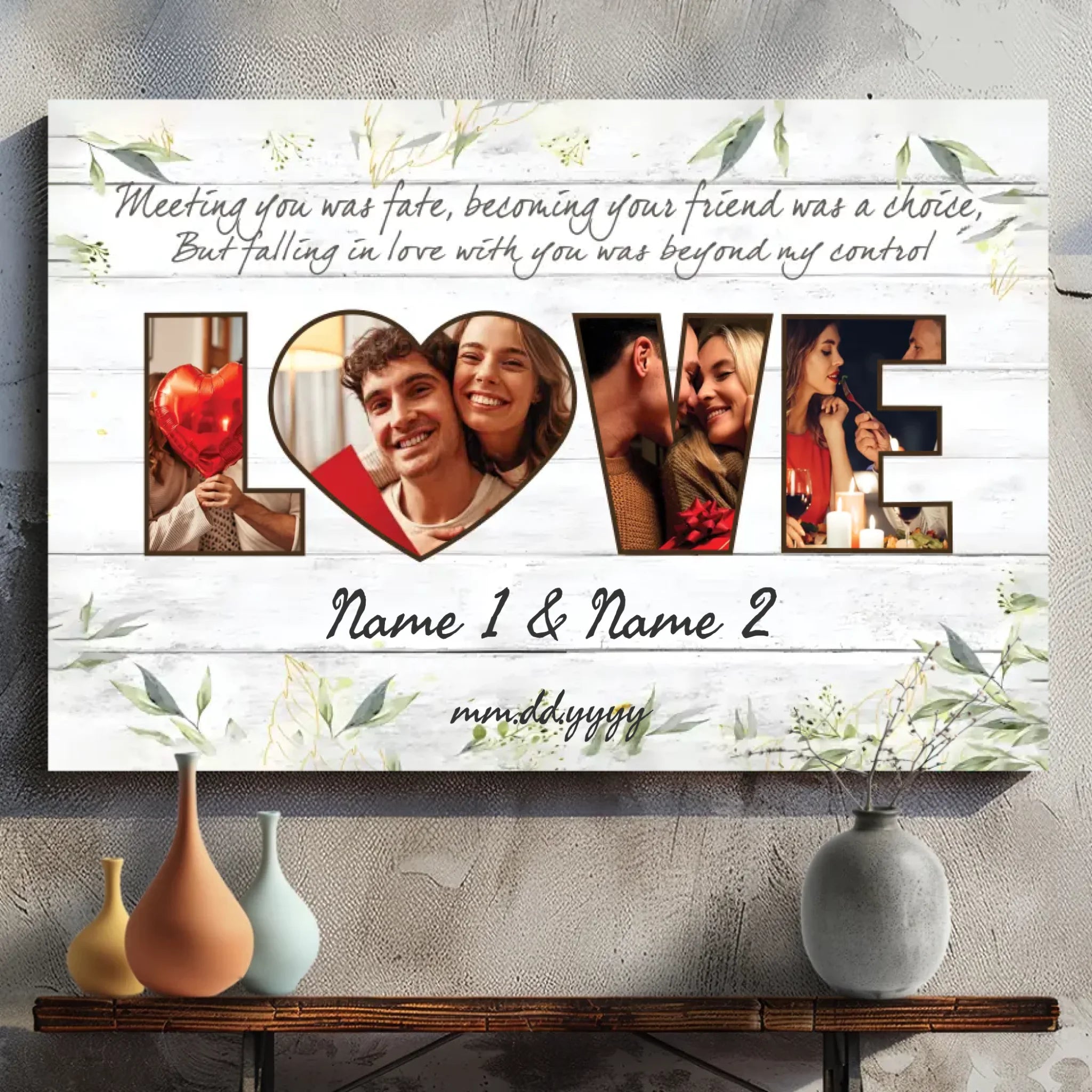 Personalized Wedding Canvas – Falling in Love Was Destiny – 89Prints
