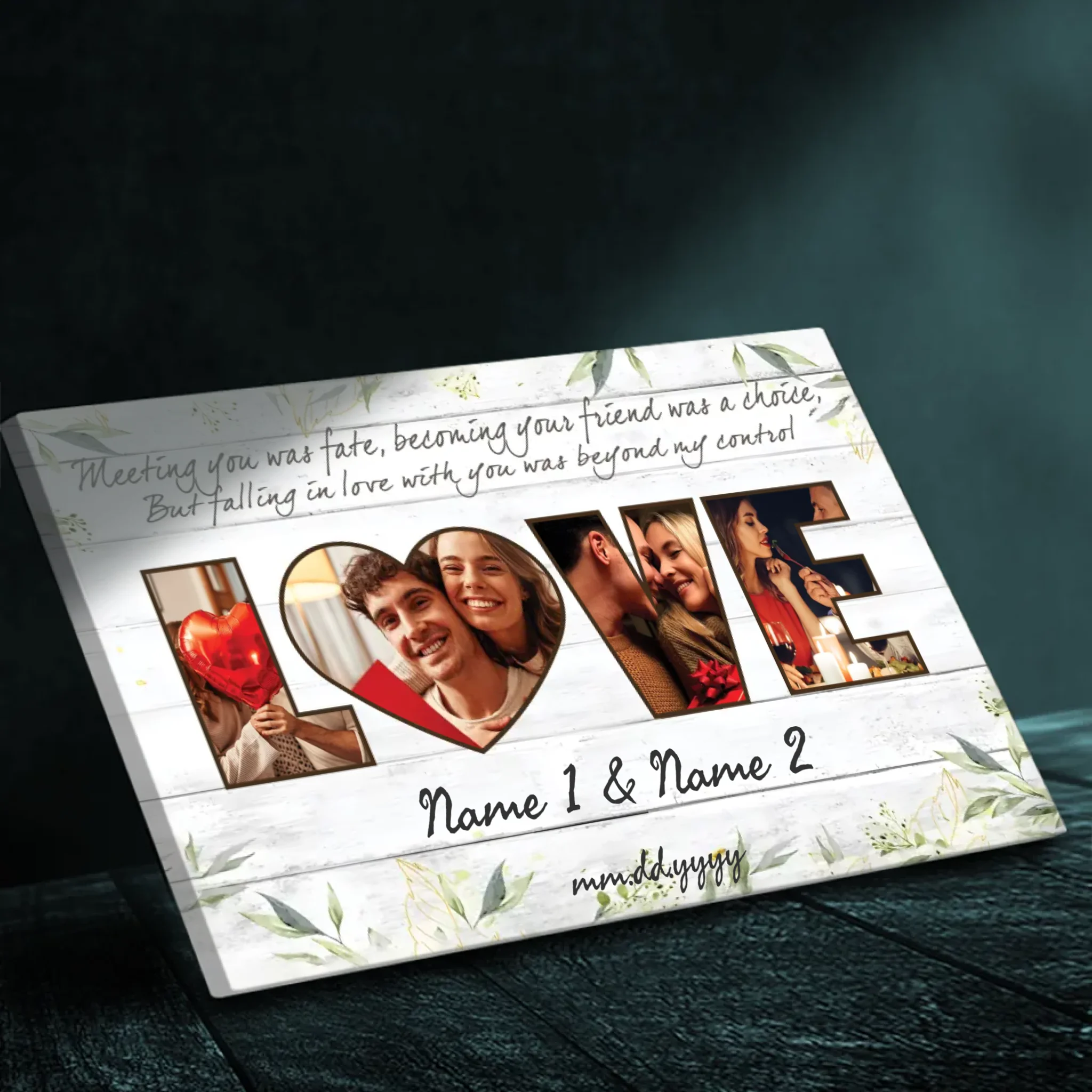 Personalized Wedding Canvas – Falling in Love Was Destiny – 89Prints