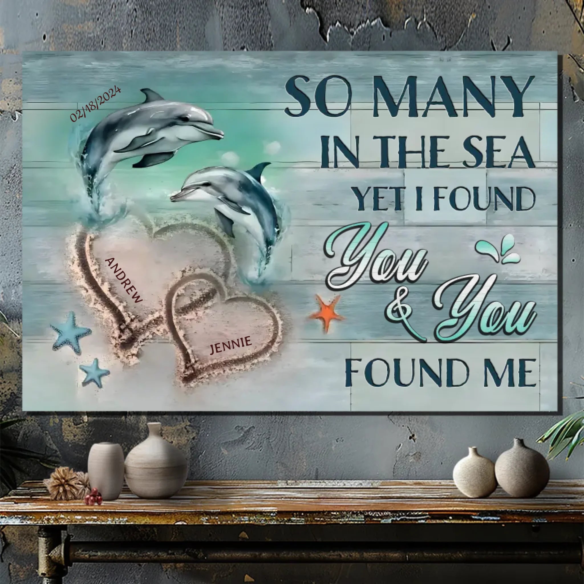 Personalized Wedding Quilt - Custom Names and Love Messages Sea Theme | 89Prints