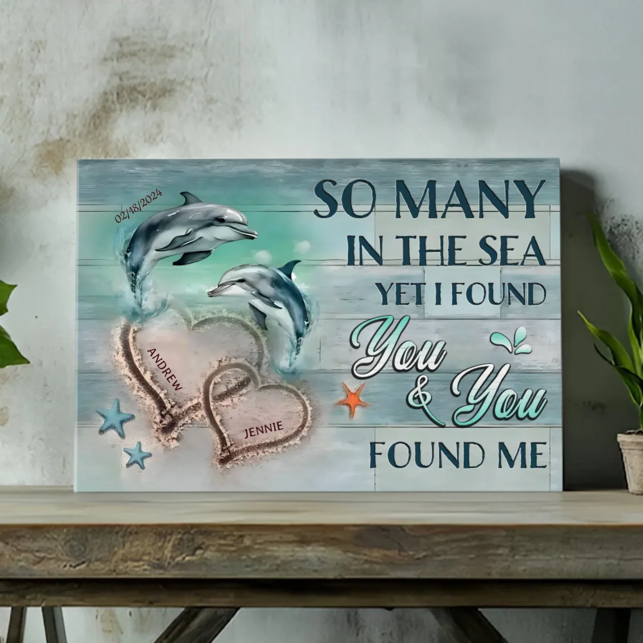 Personalized Wedding Quilt - Custom Names and Love Messages Sea Theme | 89Prints