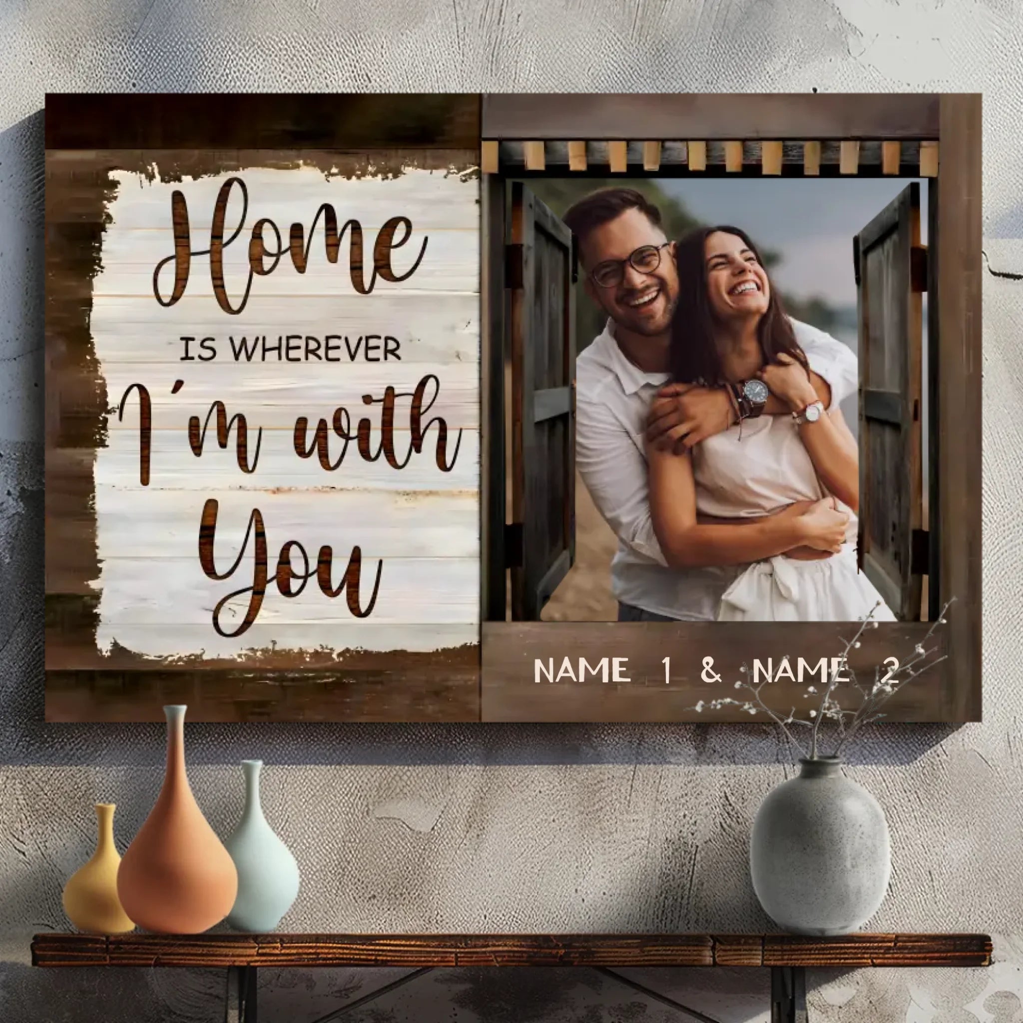 Home Is Wherever I'm with You - Personalized Wedding Canvas | 89Prints