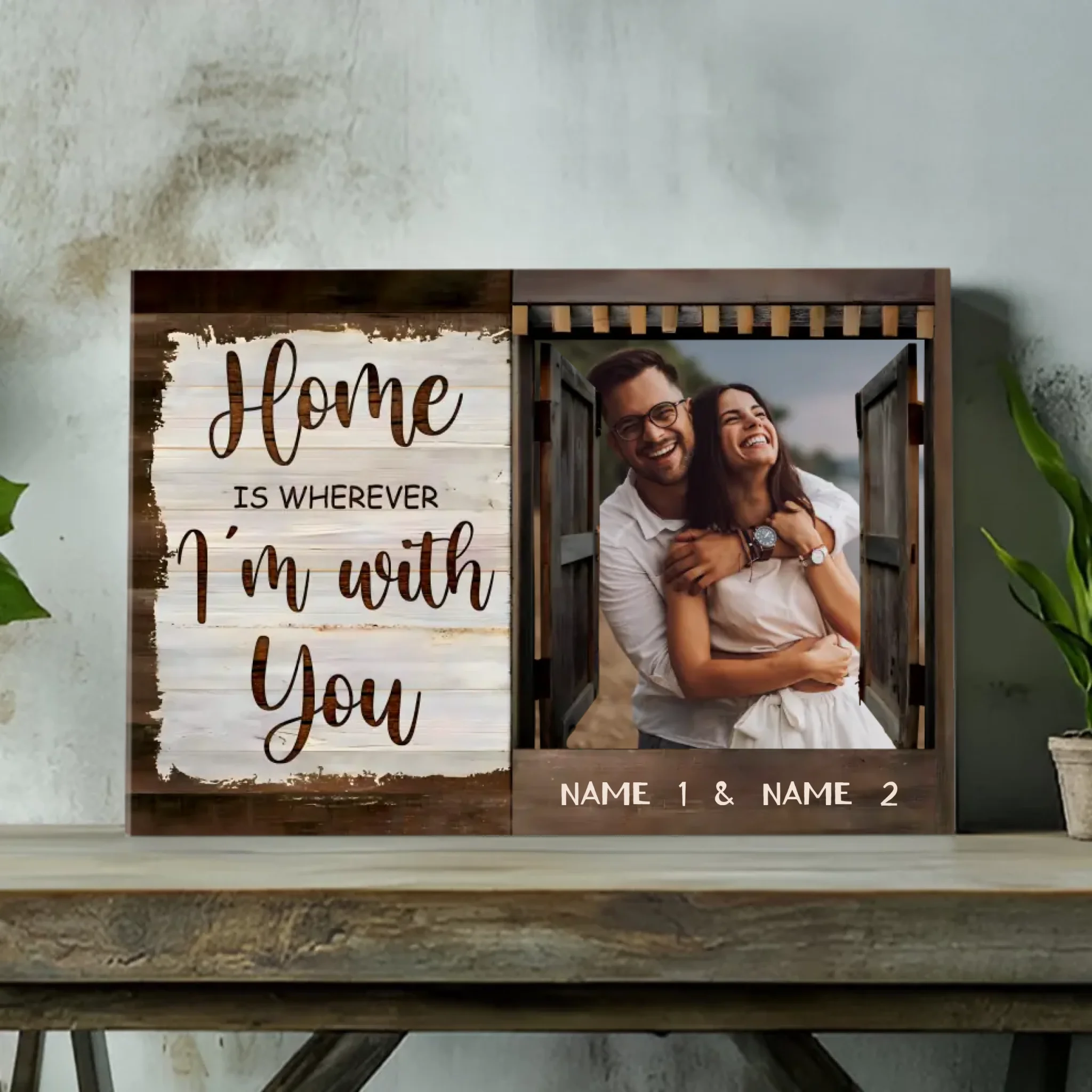 Home Is Wherever I'm with You - Personalized Wedding Canvas | 89Prints