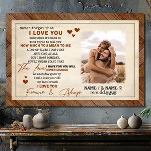 Never Forget That I Love You – Customizable Wedding Canvas 89Prints