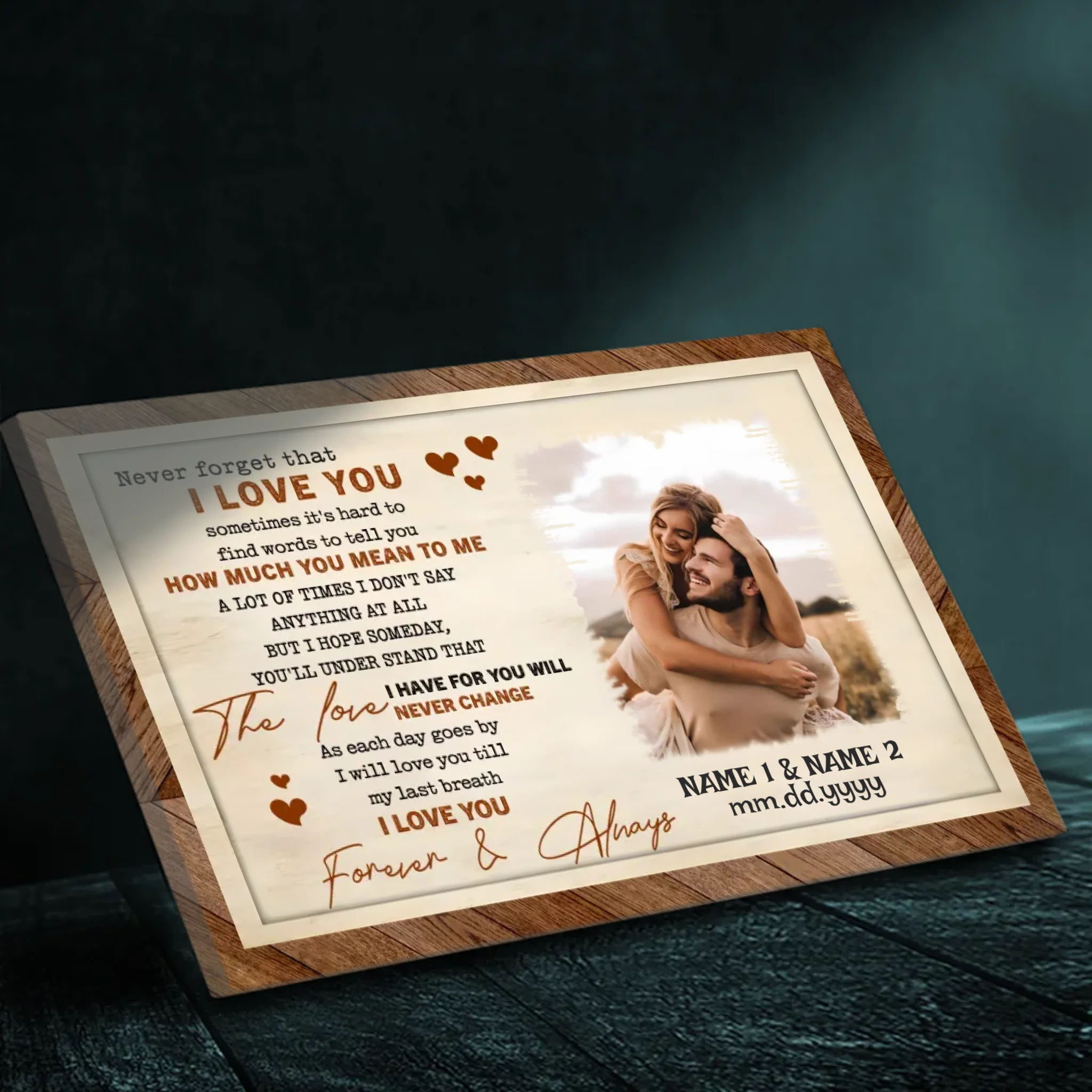 Never Forget That I Love You – Customizable Wedding Canvas 89Prints