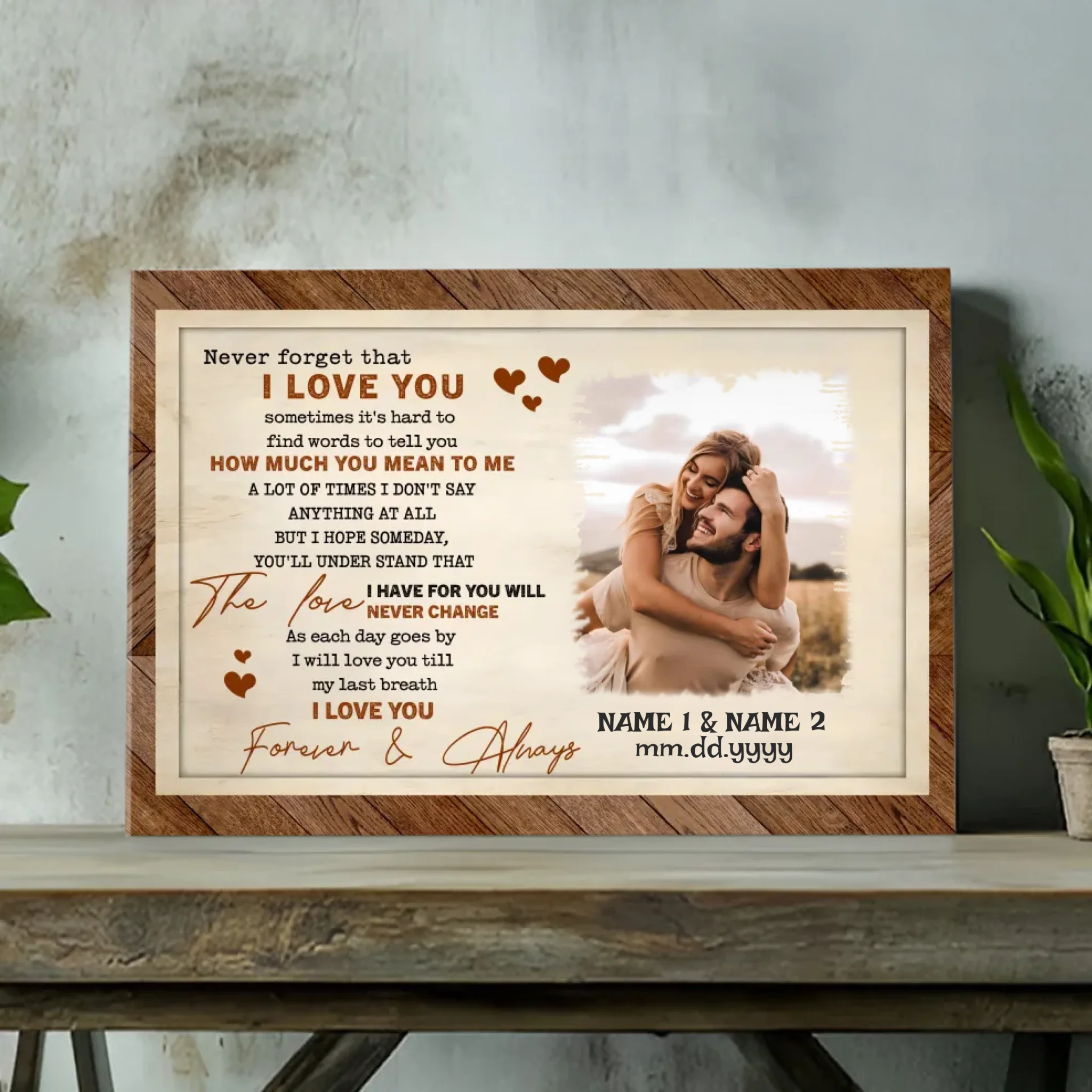 Never Forget That I Love You – Customizable Wedding Canvas 89Prints