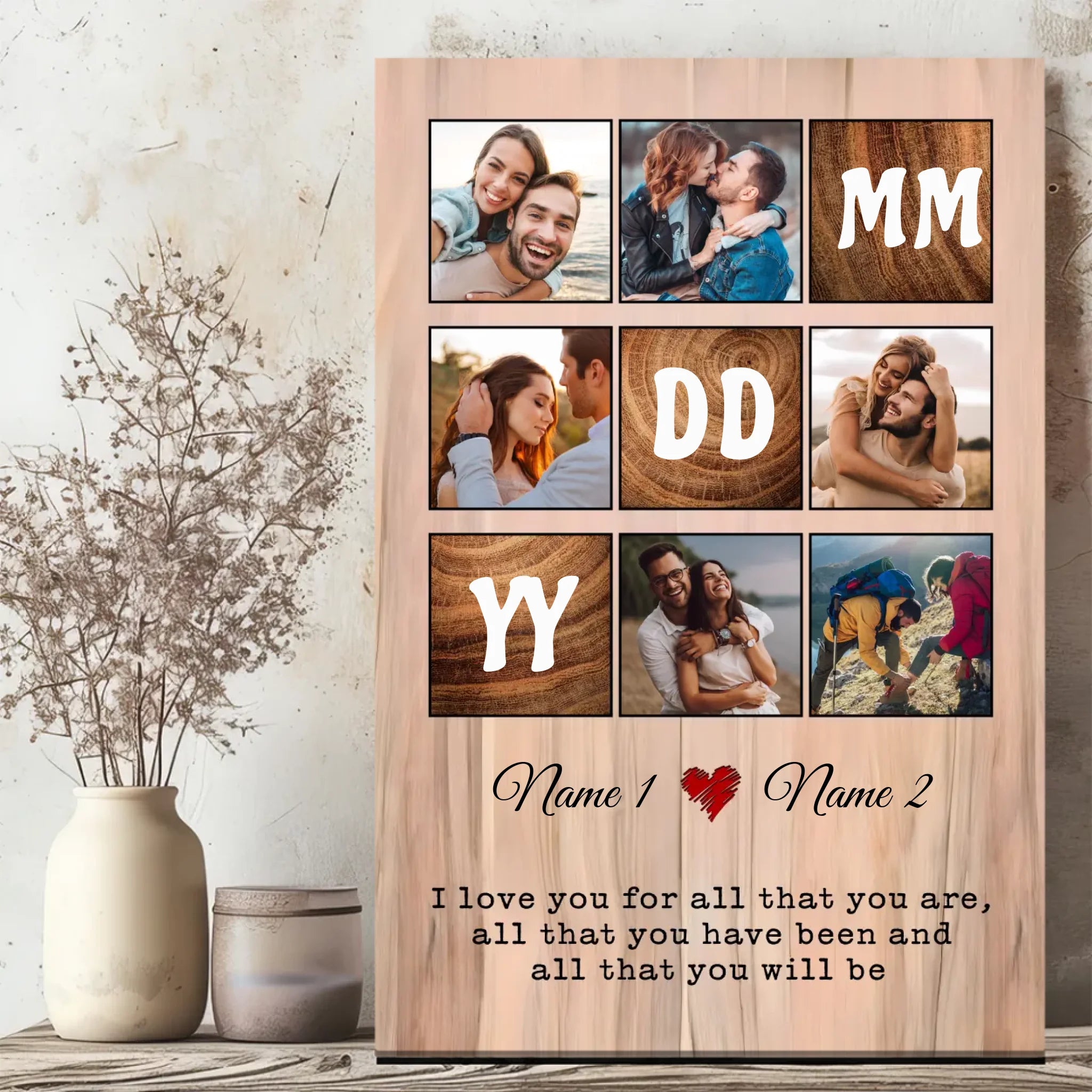 Custom Wedding Canvas - Personalized with Names & Special Date | 89Prints
