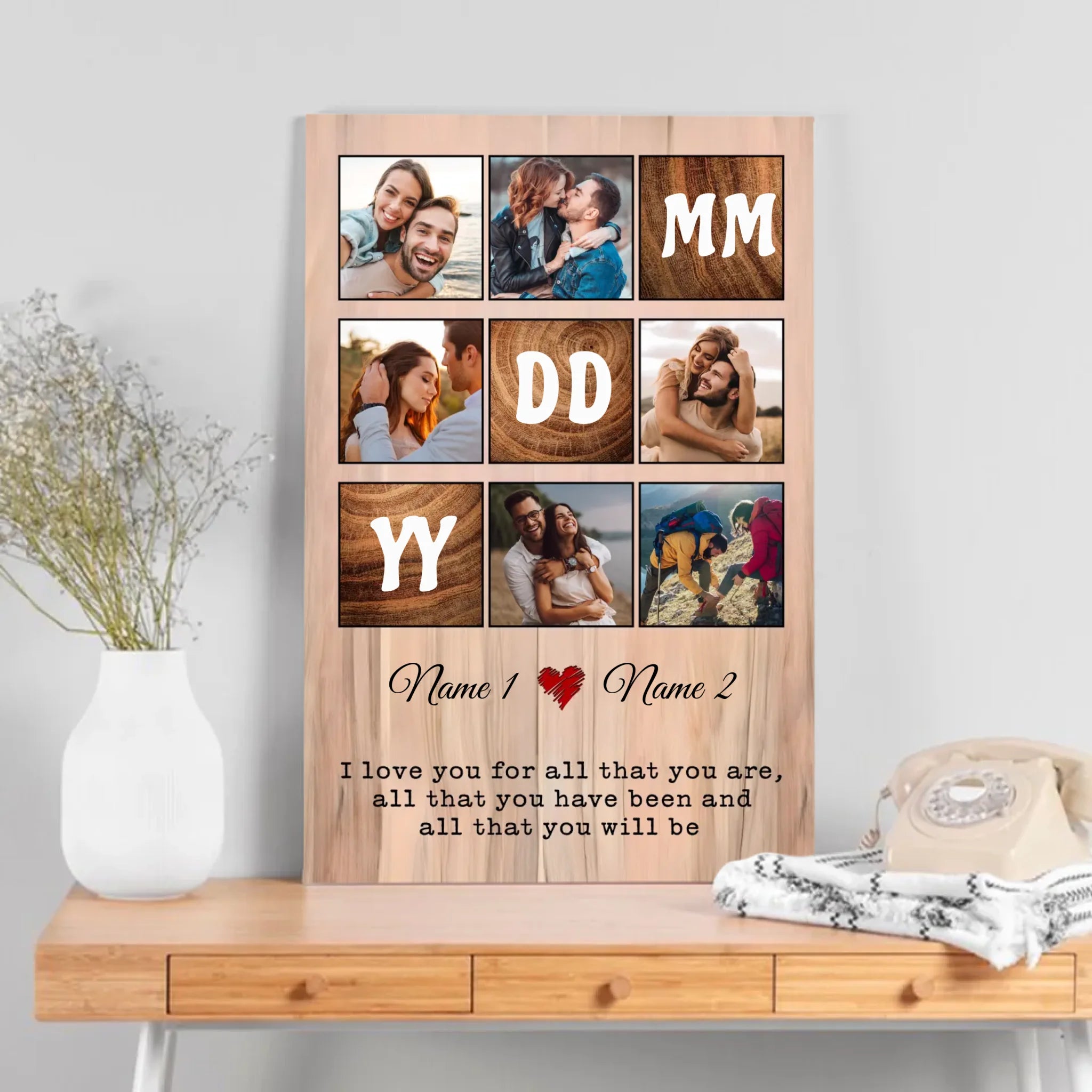Custom Wedding Canvas - Personalized with Names & Special Date | 89Prints